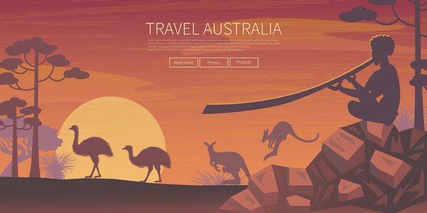  Cartel paisaje australiano
 - Vector, Imagen