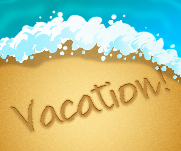 Vacation Beach Indicates Getaway Holiday 3d Illustration - Фото, зображення