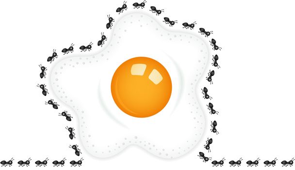 Мурахи навколо смаженого яйця
 - Вектор, зображення