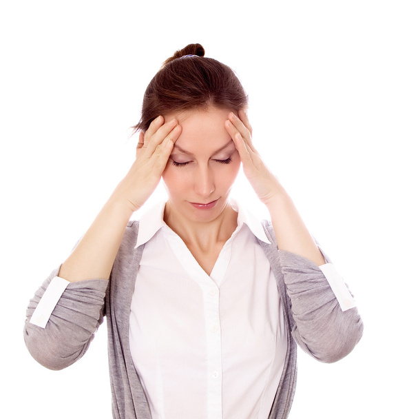 Young woman headache - Фото, изображение