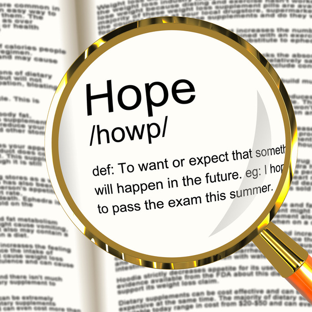 Визначення надії Magnifier показує бажання і надії
 - Фото, зображення