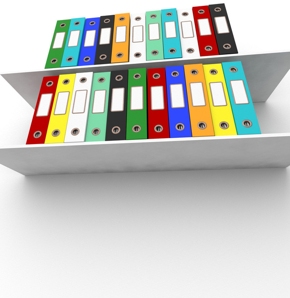 полки барвистих файлів для отримання офісу організовані
 - Фото, зображення