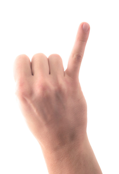 Letter I in sign language, on a white background - Photo, Image