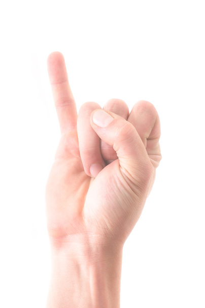 Letter J in sign language, on a white background - Φωτογραφία, εικόνα