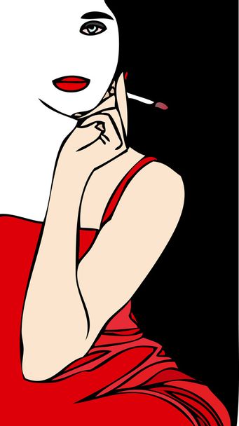 Mujer con cigarrillo
 - Foto, Imagen