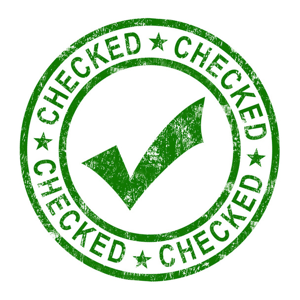Checked Stamp With Tick Shows Quality And Excellence - Photo, Image