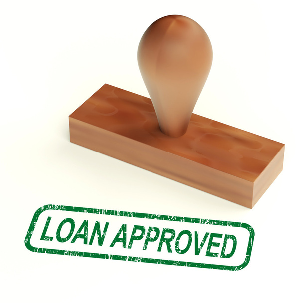 lening goedgekeurd Rubberstempel toont credit lenen ok - Foto, afbeelding