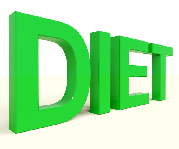 να κάνει δίαιτα λέξη δείχνει διατροφή πληροφορίες και συστάσεις - Φωτογραφία, εικόνα