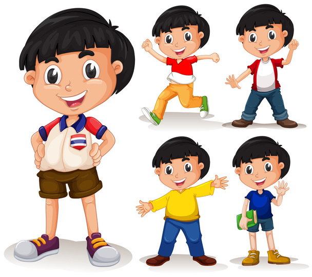 Boy with black hair - Vector, Image