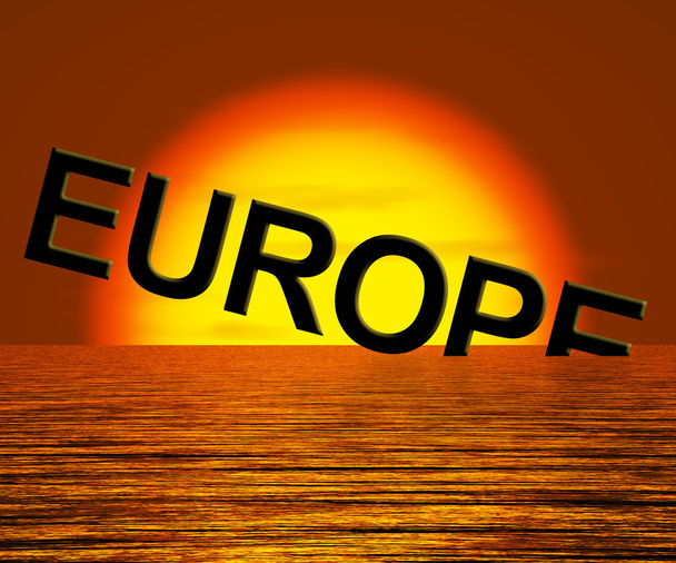 Європа занурюється і захід сонця, показуючи депресії рецесії і Econo - Фото, зображення