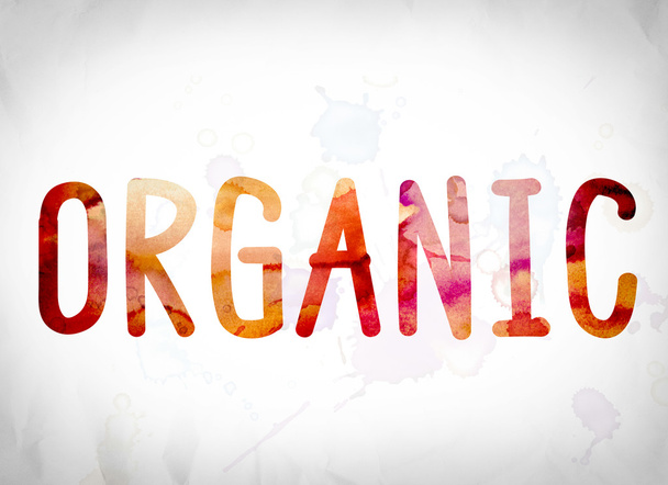 Organic Concept Watercolor Word Art - Фото, изображение