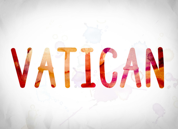 Βατικανό έννοια ακουαρέλα Word Art - Φωτογραφία, εικόνα