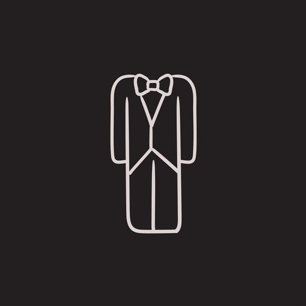 Wedding tuxedo sketch icon. - Vektör, Görsel
