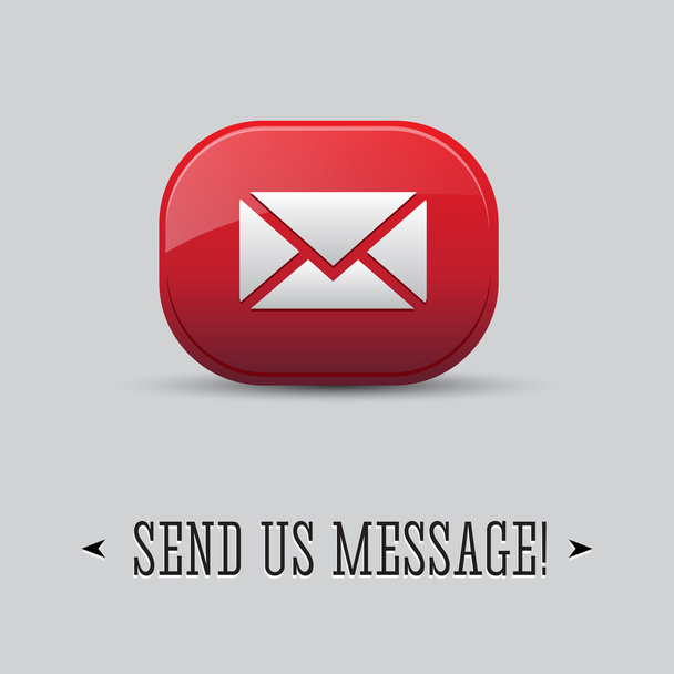 Red contact us button - Vector, Image