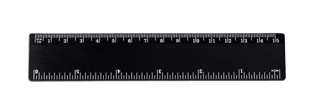 Black ruler isolated, inches, centimeters - Photo, Image