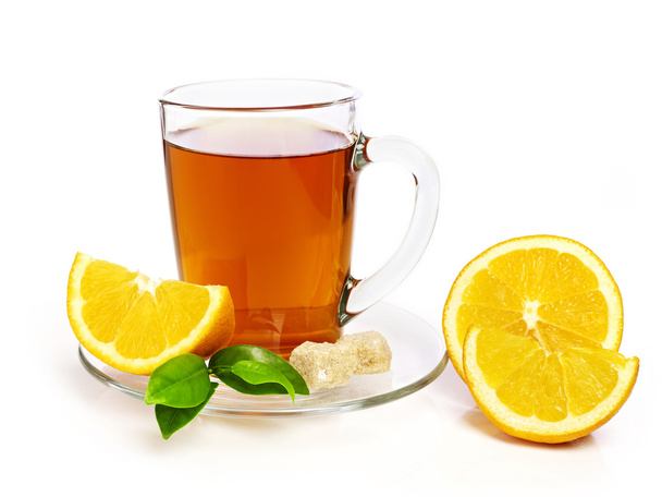 chá com laranja
 - Foto, Imagem