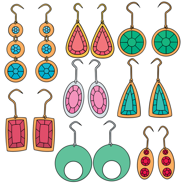 vector set of earrings - Vector, Image