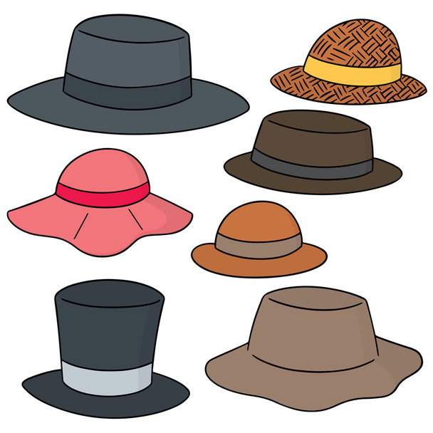conjunto vetorial de chapéu - Vetor, Imagem