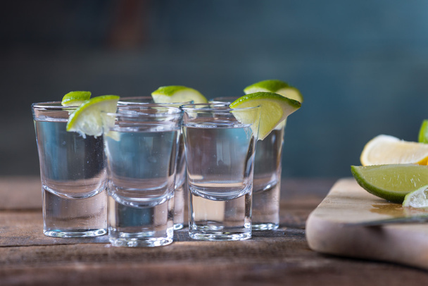 Vodka drinks with lemon and lime - Foto, Imagem
