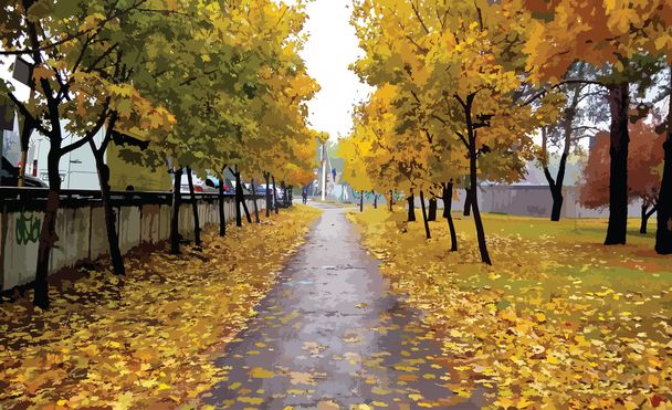 illustration vectorielle route pittoresque en automne
 - Vecteur, image