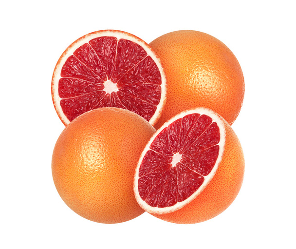 Sliced grapefruit isolated on white - Photo, Image