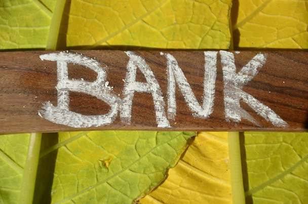 woord bank op abstract - Foto, afbeelding