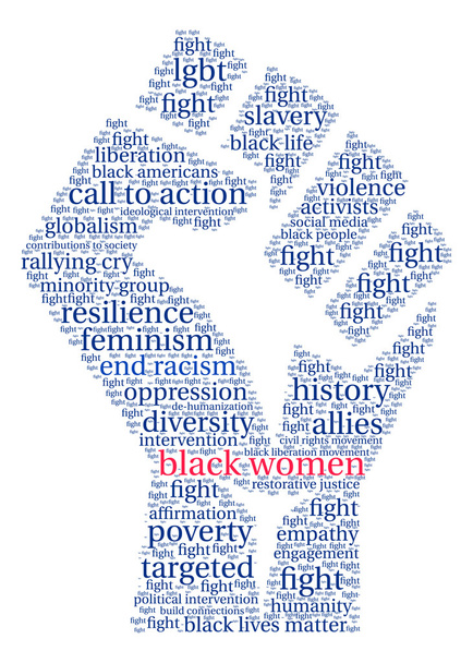 Μαύρες γυναίκες λέξη σύννεφο - Διάνυσμα, εικόνα
