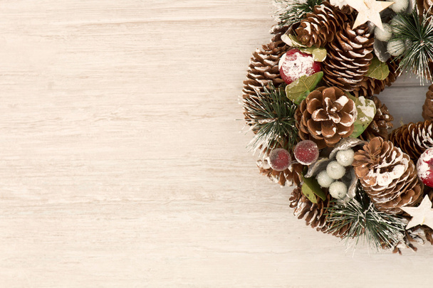 Delicate Christmas wreath of pine cones   - Photo, Image
