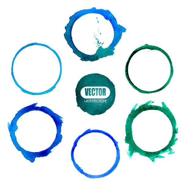 Watercolour set frame. Vector handmade design elements. - Vector, Image