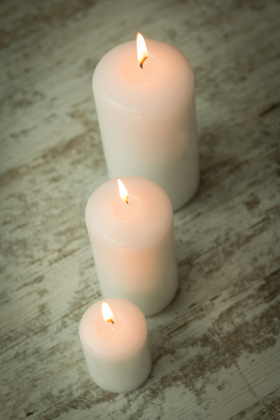Three burning Christmas candles - Foto, immagini