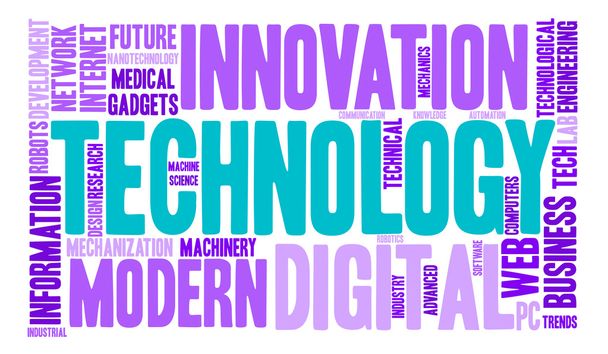 Technology Word Cloud - Vector, Image