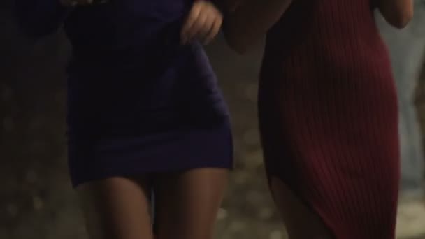 Sexy dámy stěhování horkých těl svůdně na taneční parket na noční klub party - Záběry, video