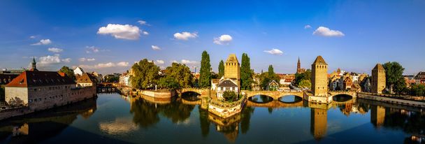 Old historical center of Strasbourg. Fortress towers and briges  - Photo, Image