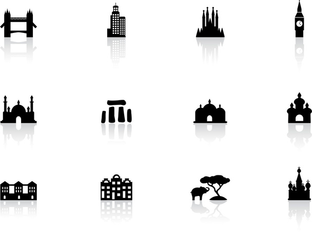 Web buttons, landmark icons - Vector, Image