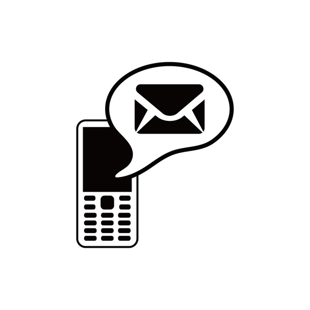 Phone icon with message stock vector illustration flat design - Vector, Image