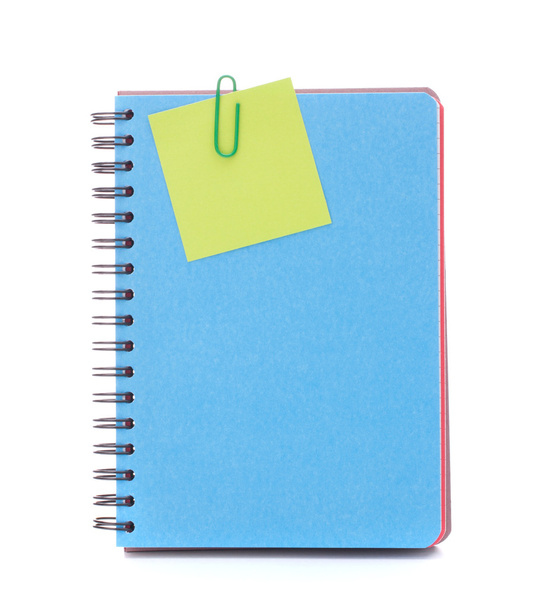 Blue notebook with notice papers - Foto, imagen