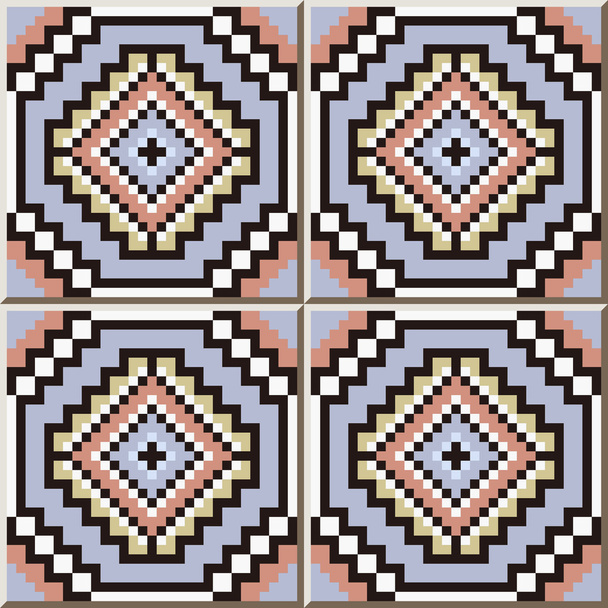 Ceramic tile pattern 360 square mosaic octagon geometry cross - Vector, Image