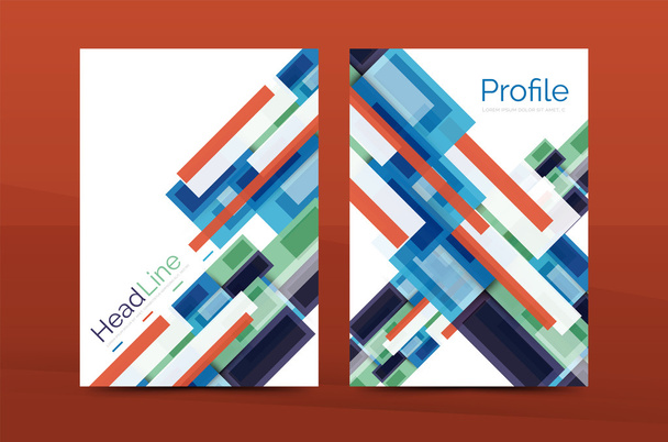 Set of modern geometric business annual report covers - Vector, Image