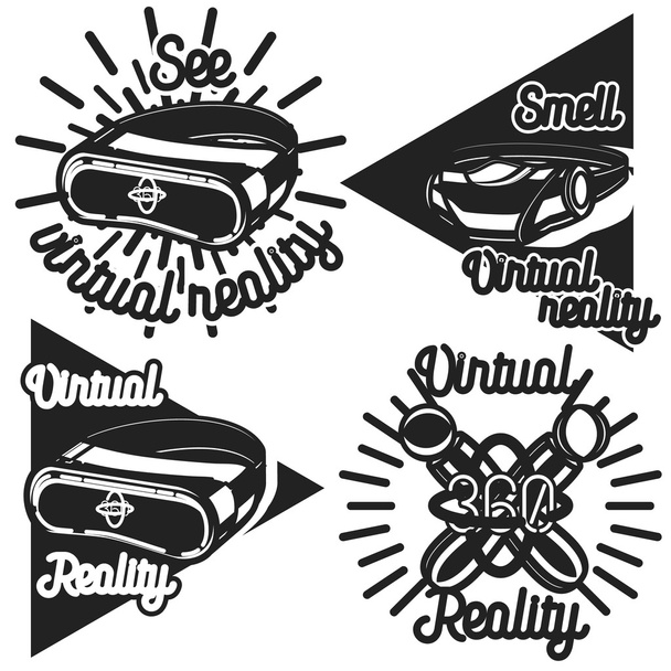 Vintage Virtual Reality emblems - Vector, Imagen