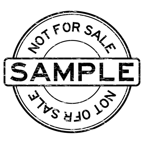 Grunge black round sample not for sale rubber stamp - Vector, Image