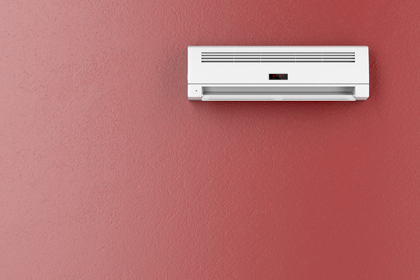 Klimatizace na červené zdi  - Fotografie, Obrázek