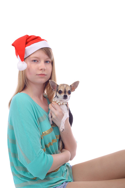 Girl and dog - 写真・画像