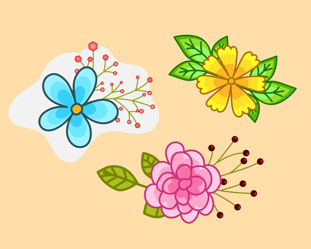 Άνθη διακοσμητικά σχέδια - Διάνυσμα, εικόνα