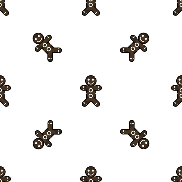 Christmas flat icon pattern - Vektor, Bild
