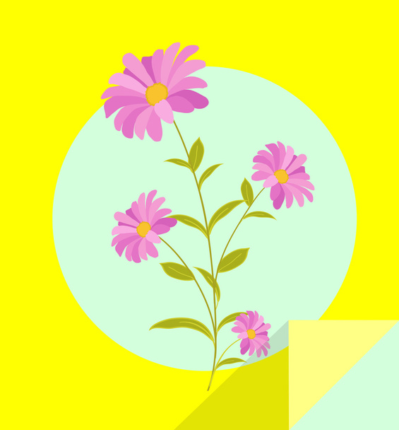 Pink Flowers Twig Vector - Vector, Image
