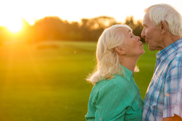 Senior couple kissing. - Photo, Image