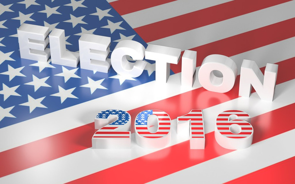Εικονογράφηση με σημαία και το κείμενο εκλογές ΗΠΑ 2016 - Φωτογραφία, εικόνα