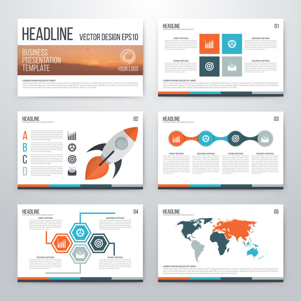 Infographics presentation template flat design - Vector, Image
