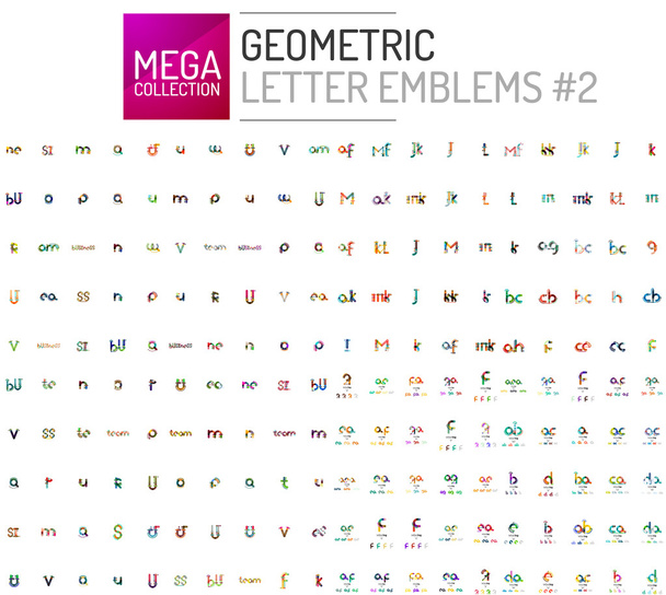 Mega collectie brief logo iconen - Vector, afbeelding