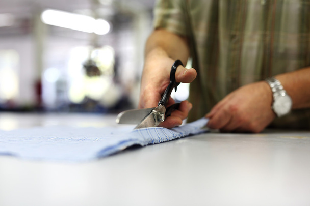 Cutting room in a garment factory - Foto, imagen